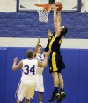 Kouts' Matt Stewart, Boone Grove's Dean Hill, Jake Clapp