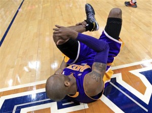 Kobe getting day of treatment on sprained ankle