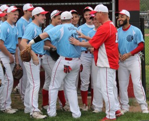 Portage baseball team wears blue jerseys to support assistant coach Dixon