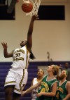 St. Francis player Isis Mance jumps to shoot 