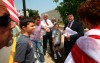 Groups protest in front of Bayh's offices about public option for medical care