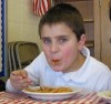 Spaghetti is served
