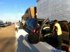 Chain reaction crash involving four semis sends woman to hospital