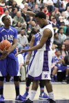 BBK_MC_REG_FINAL Merrilville's Darion Williams celebrates a basket and a foul 