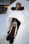 Dyer girl build an igloo...complete with a skylight