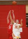 Class 3A Regional: Plymouth's Mack Mercer and Andrean's Nick Davidson battle for a rebound