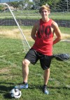 Washington Township's Nick Moskwa balances his soccer game