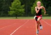 Alyssa Nahnsen runs in the Valparaiso Junior Triathlon on Saturday.