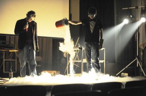 High schoolers demonstrate the wonders of science for younger students