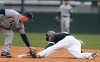 White Sox right fielder Brent Lillibridge is safe at second