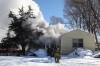 Family escapes burning home