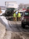 Semitrailers collide on I-65