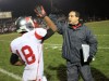 Morton Head Coach Roydon Richards gives player Kendall Huff
