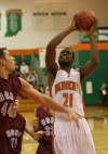 Wheeler's Nigel Mims shoots over the Hanover Central defense