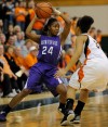Merrillville's Darian Patton looks inside during Saturday's Class 4A Valparaiso Regional championship against Warsaw.