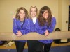 Hobart gymnasts Angel McCullough, Ashley Earle and Devon Curtis