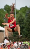 Kankakee Valley's Jenna Jungels placed eighth in the long jump at Saturday's IHSAA girls track and field finals.
