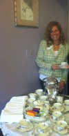 Sara Heinold with Anitique Tea China Set
