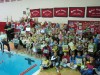 Swimmers in holiday spirit