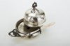 Victorian Silverplated Butter Serving Dish Shown Uncovered with Spreading Paddle