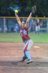 Hanover Central starting pitcher Ashley Yoways throws