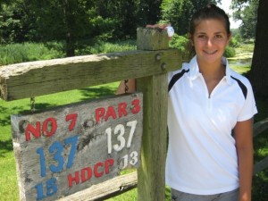 Alicia Wood gets an ace in just third 18-hole round of golf