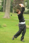 Crown Point's Patrick Mudd tees off Friday afternoon during the Uebele Invitational. He finished with a 77.