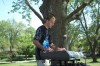 Keenan Baxter performs at Portage Community Market  