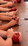 Apple peeling at the Lake County Fair