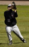 Lowell's right fielder Zack Kirin hauls in