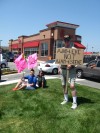 Protesters from both side check-in at Chick-fil-A 