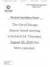 Gary/Chicago Airport Board Meeting - Canceled