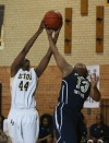 Seton's Deisree Jackson battle Tyler Brown-Henderson for a rebound
