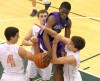 Merrillville's Jelani Pruitt can't hold onto a rebound at Merrillville's basket while Valparaiso's Tyer Doane, left and Brody Wilson defend Friday night. Valpo's Zach Meyer is in the background.
