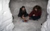 Dyer girls build an igloo...complete with a skylight
