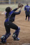 T.F. North catcher Myeisha Fleming tracks a ball