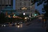 Vehicle City's downtown shown at dusk