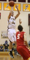 Chesterton's Cole Teal makes a 3-pointer