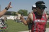Runner grabs a cup of Gatorade