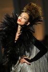 Feathers fly on plumage-covered Gaultier couture  