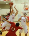 Crown Point's Spike Albrecht shoots over