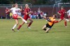 Crown Point goalie Meghan Morasan, KV's Kara Gouwens