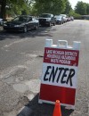 Residents drop off hazardous houshold waste