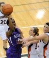 Merrillville's Victoria Gaines shoots against Warsaw on Saturday night.