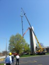 St. Thomas More cross placed on bell tower