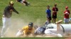 Erik Callaghan tagged out at third