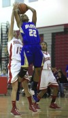 Kat Strong goes up for a rebound