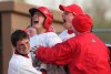 Crown Point players mob pitcher Zach Plesac