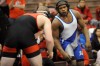 Lake Central's Gelen Robinson stares down opponent Jack Seaman of Munster
