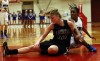 Lowell's Katlyn Bobos, left, and Lake Central's Rolanda Curington battle